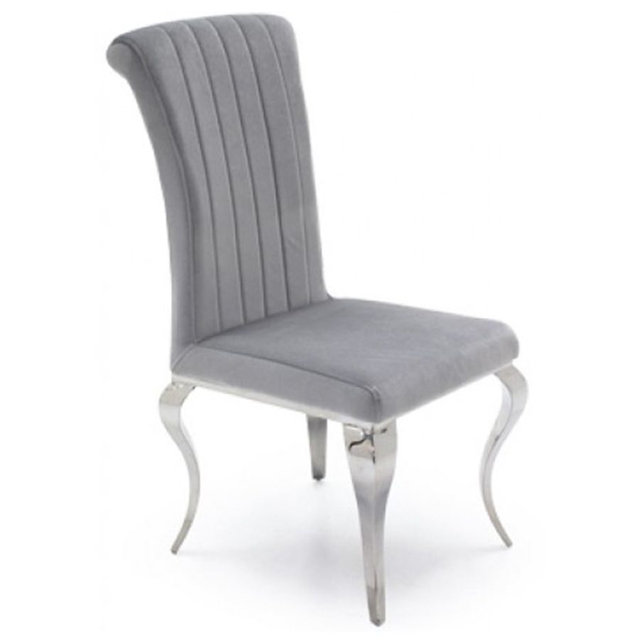 Hot French Louis Chrome Modern Dining Room Velvet Chair