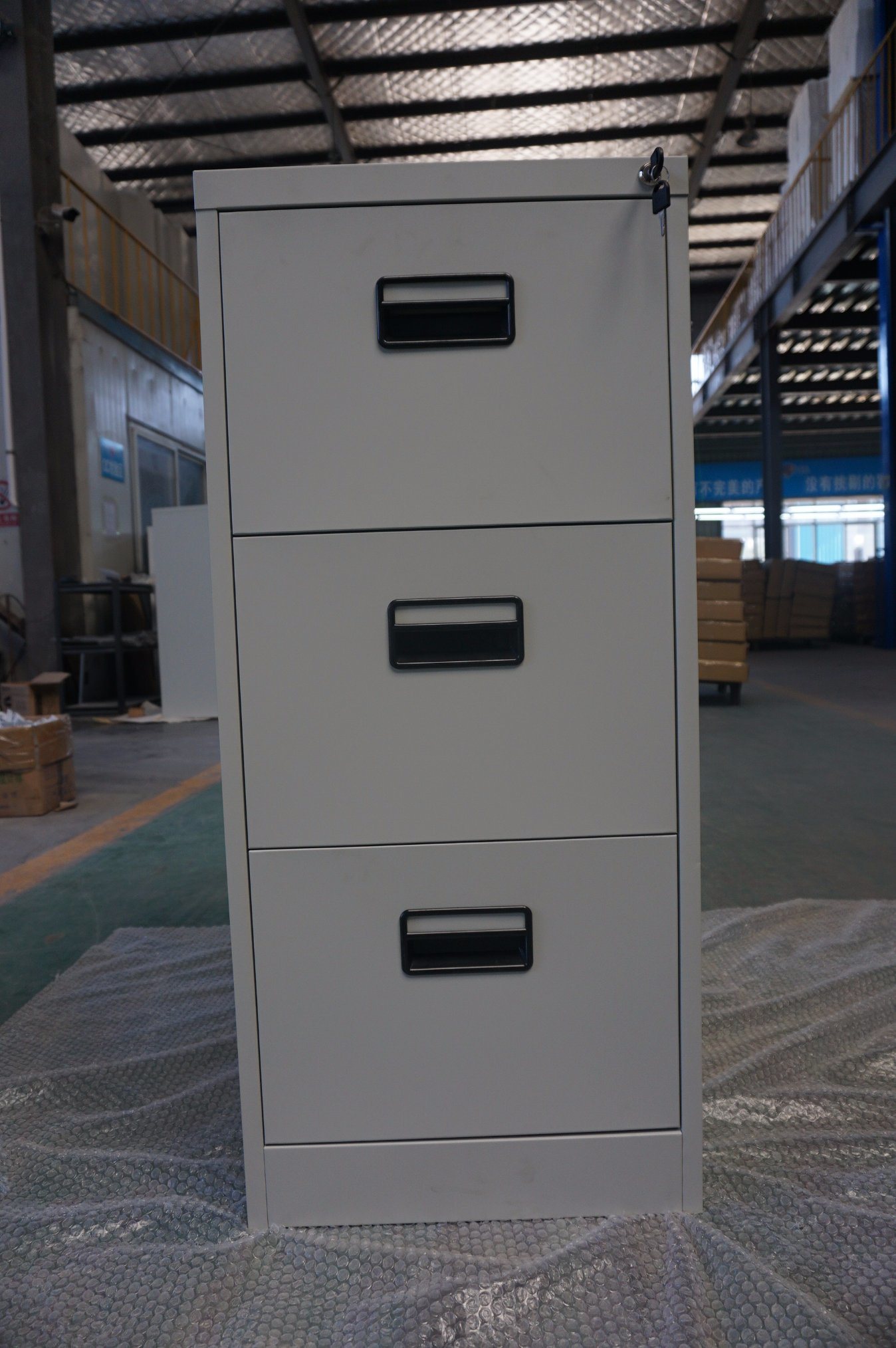 Three Drawer Vertical Steel Filing Cabinet for Office Use