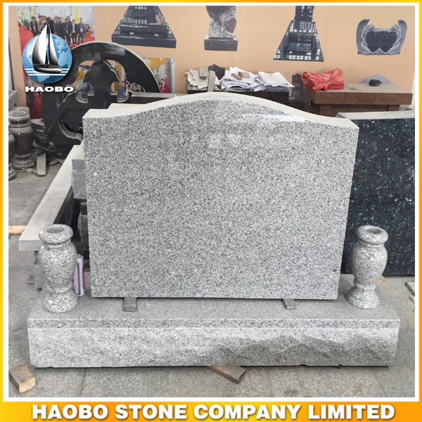 Classic American Style Grey Granite Single Upright Monument