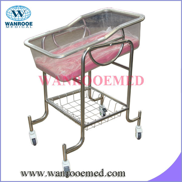 Bbc005 Stainless Steel Hospital Baby Bed with Mattress