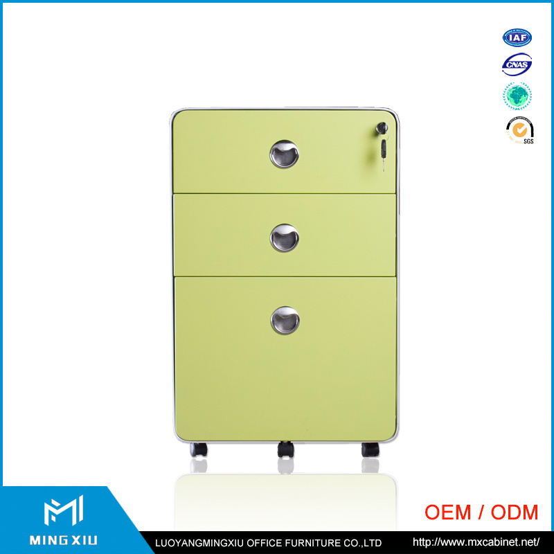 China Mingxiu 3 Drawer Metal File Cabinet / 3 Drawer Mobile Pedestal Cabinet