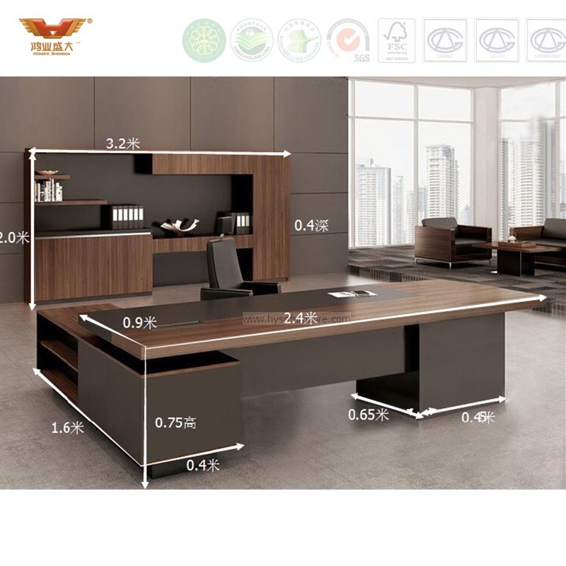 Fsc Forest Certified Approved by SGS Wholesale Standard High Quality Wooden Executive Office Desk