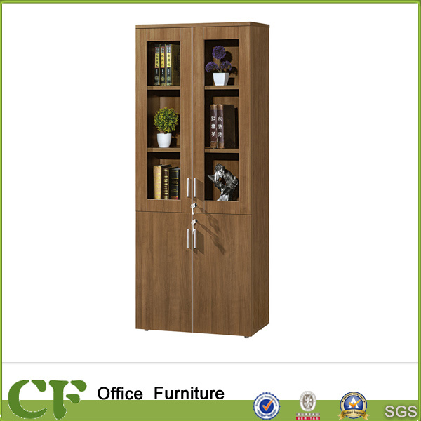 Office Use Wood Frame Glass Office Storage Cabinet