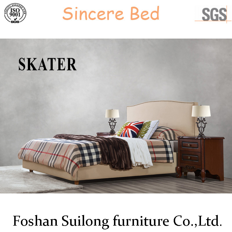 American Style Fabric Bed Leather Bed Furniture