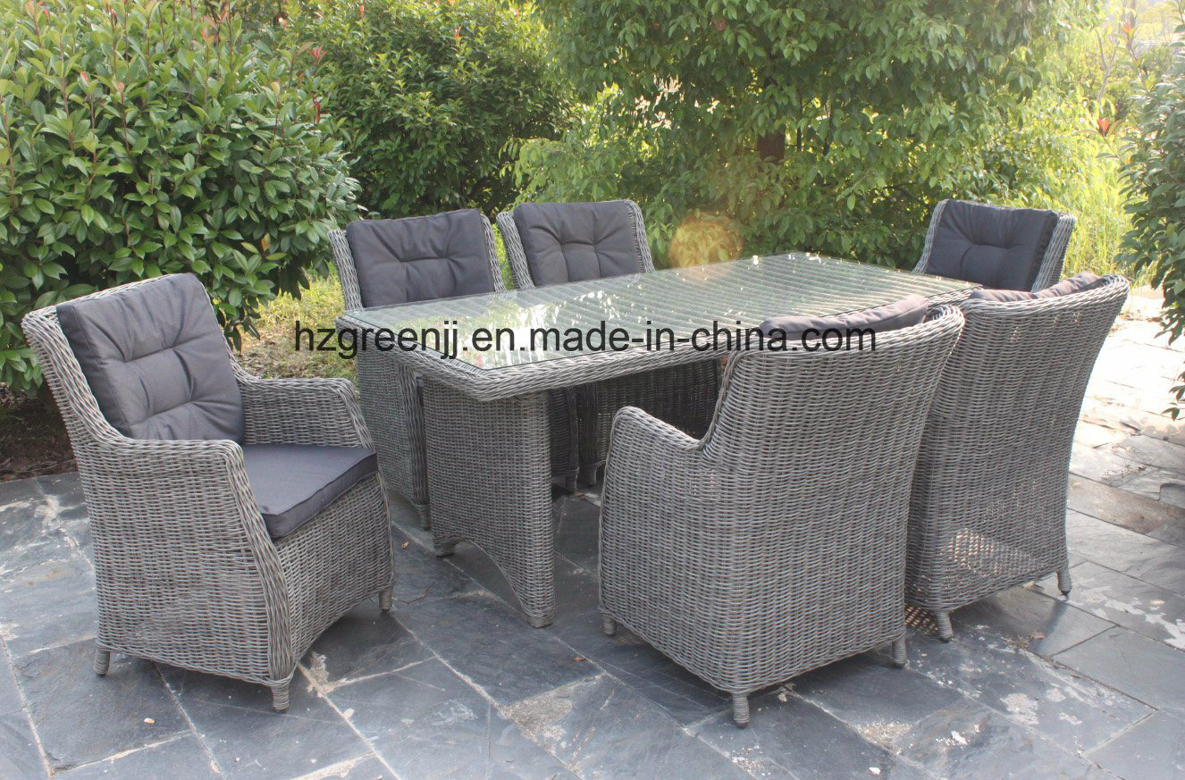 Rattan Garden Furniture Outdoor Dinging Set 0633 in Round Wicker