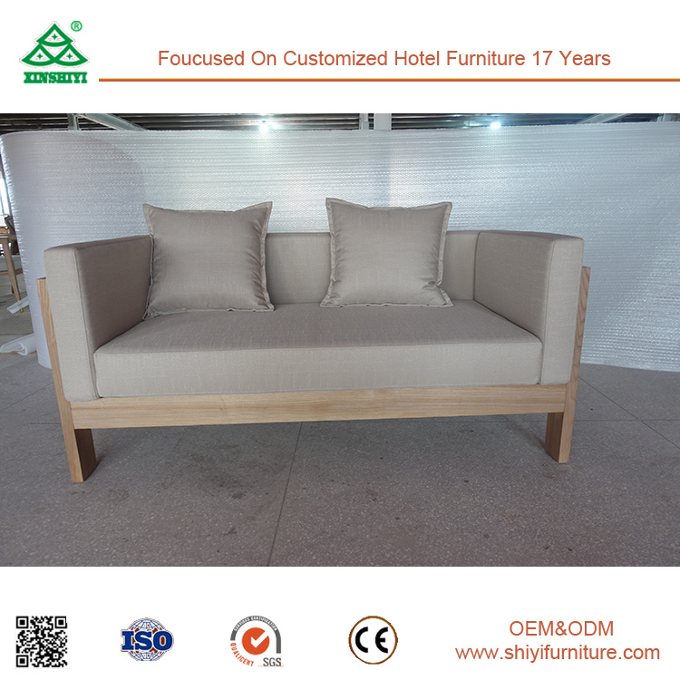 Solid Wood Frame + High Density Upholster Two Seater Sofa