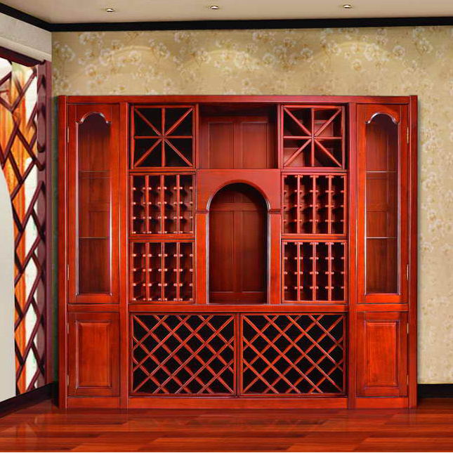 Home Furniture Solid Wood Wine Cabinet Wooden Wine Rack (GSP9-042)