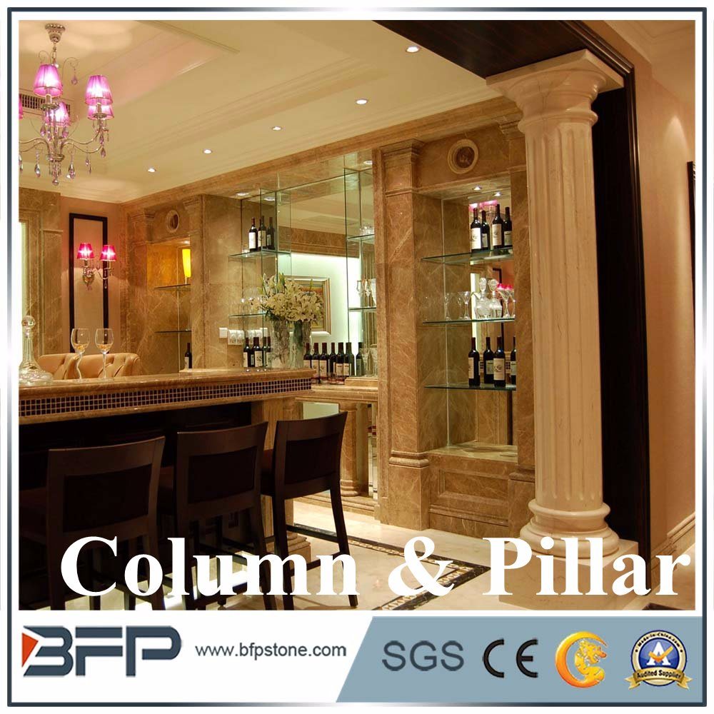 Polished Pure White Nano Crystallized Glass Stone for Building Pillar, Nano Glass Stone Columns, Architectural Columns