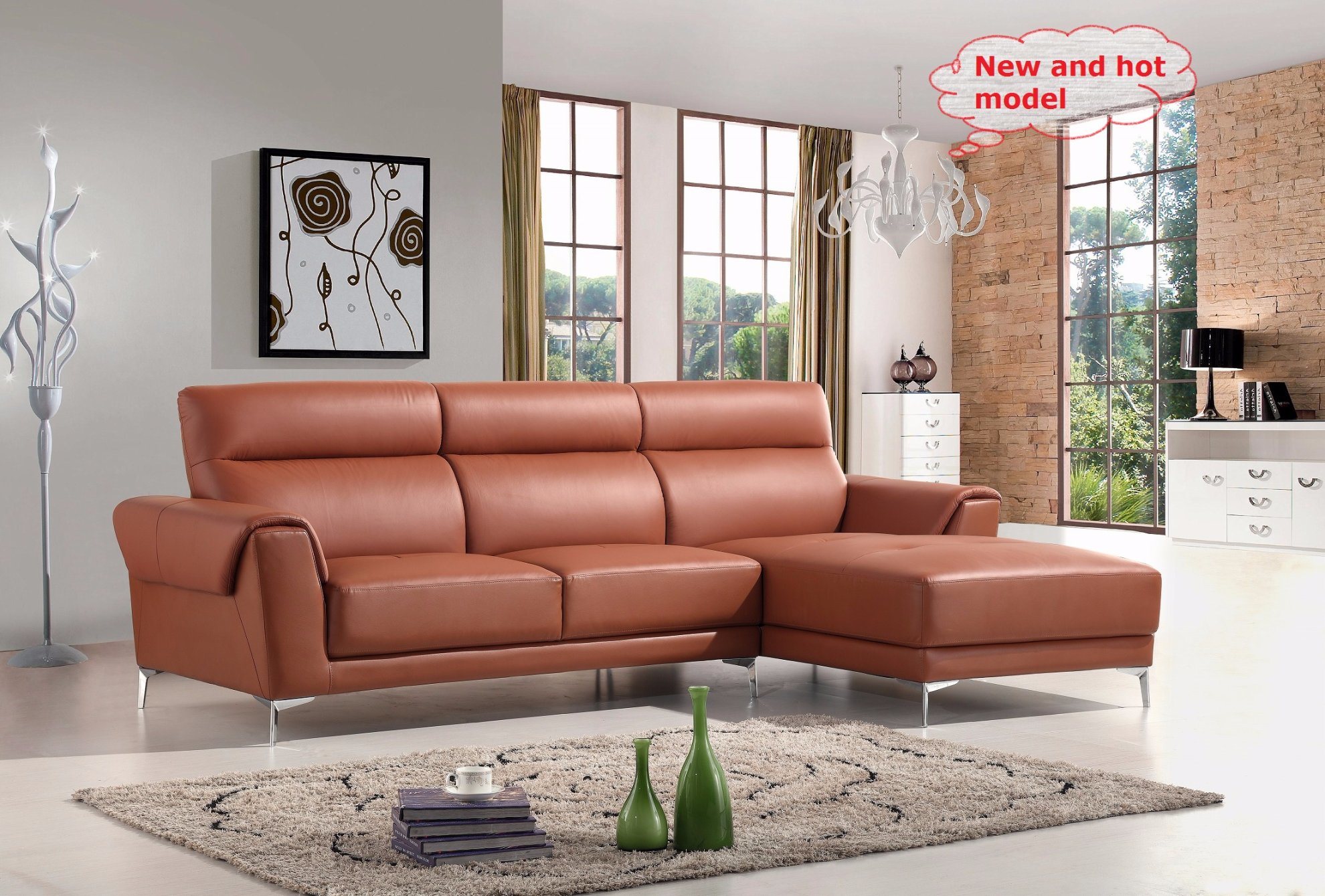 European Style New Italian Leather Sofa Sbl-1721 L Shapr Sofa