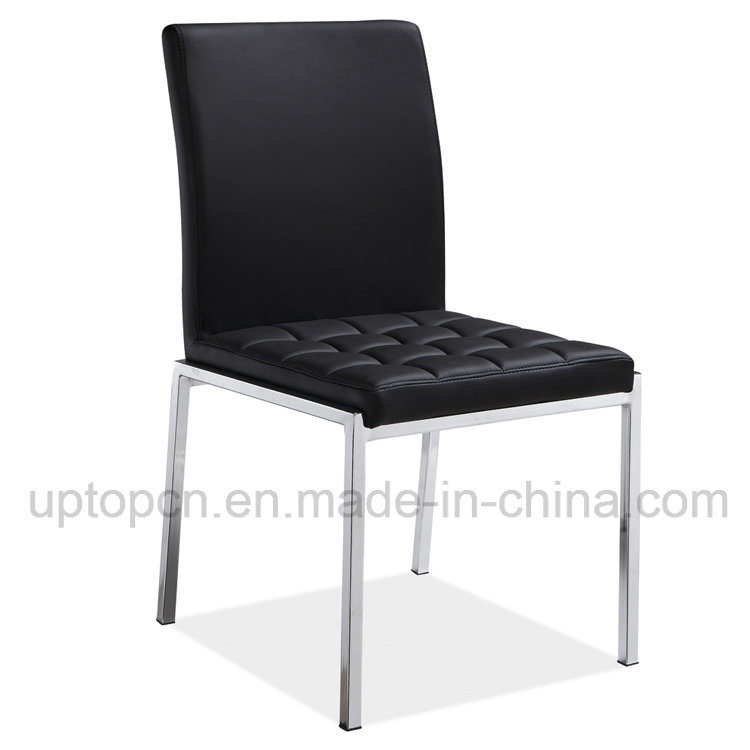 Stainless Steel Frame Black Leather Chair for Sale (SP-LC275)