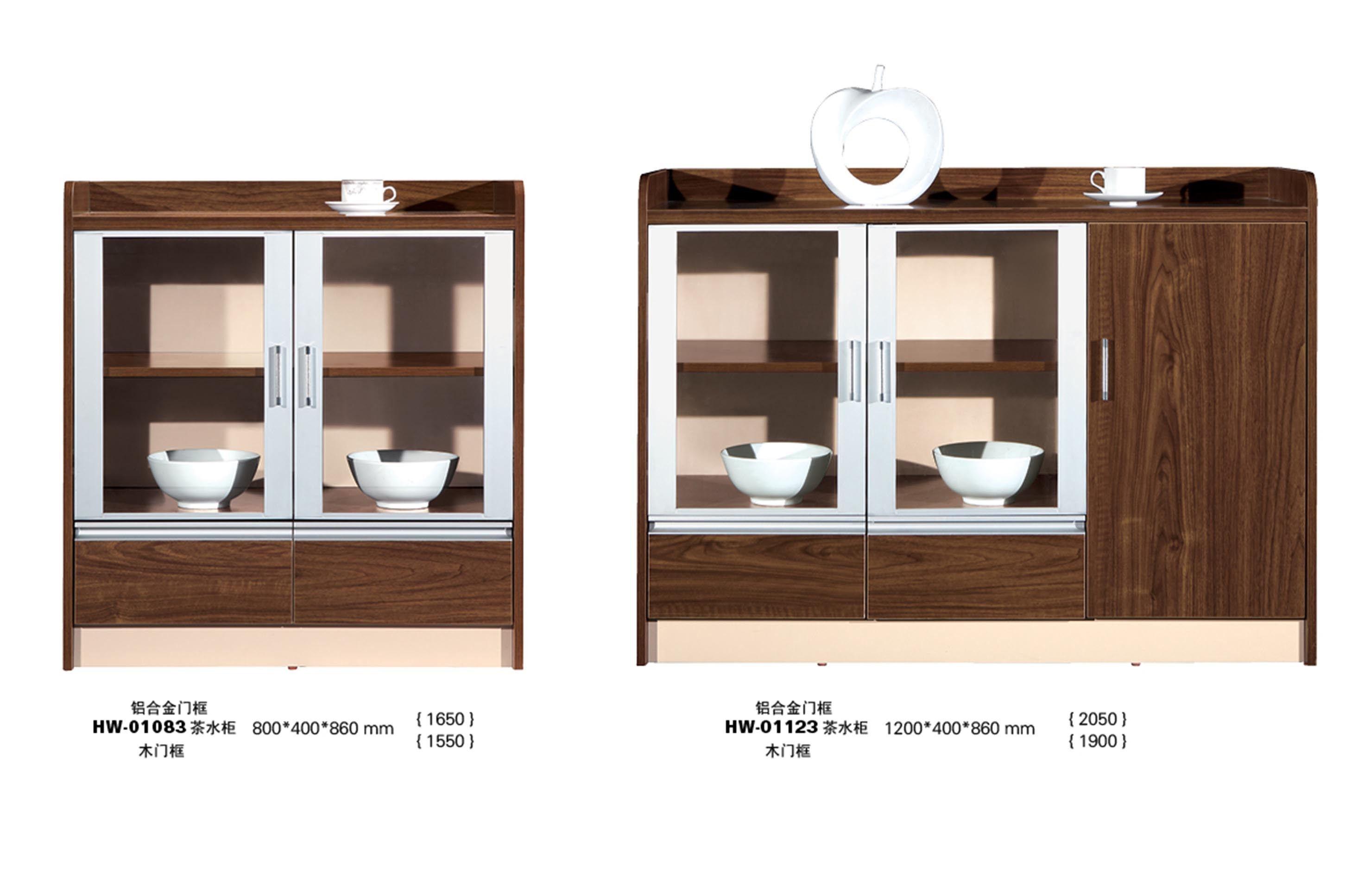 Modern Home Kitchen Wood Tea Cabinet with Glass