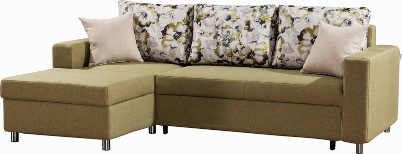 Corner Sofa Bed with Storage Footstool