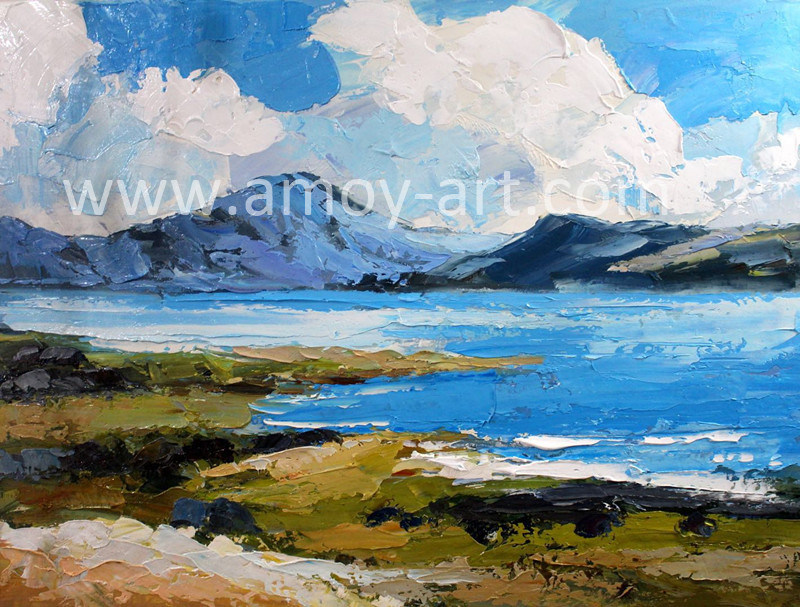 New Arrival Handmade Seascape Oil Painting by Palette Knife for Home Decoration