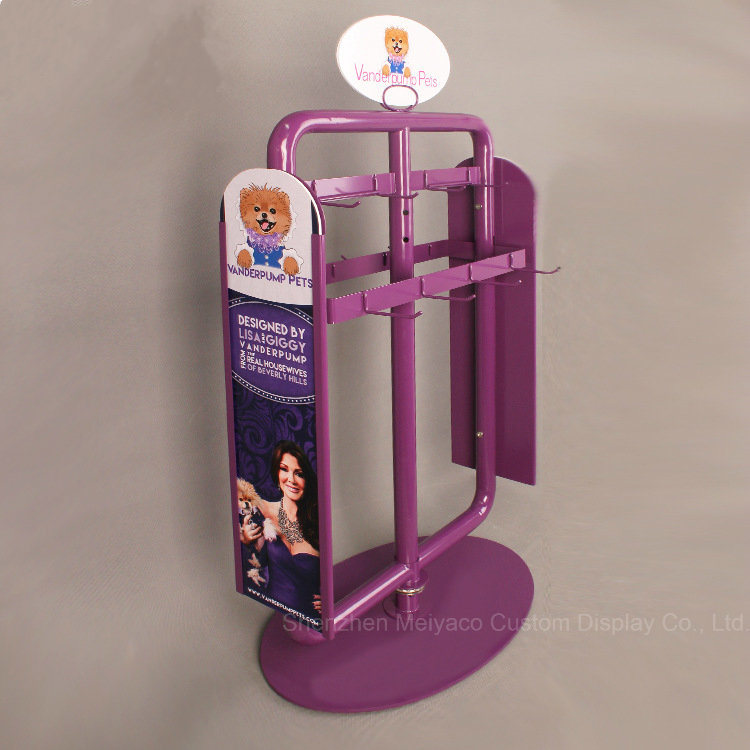 Purple Landing Retractable Metal Pet Jewelry Hooks Hanging Display Stand