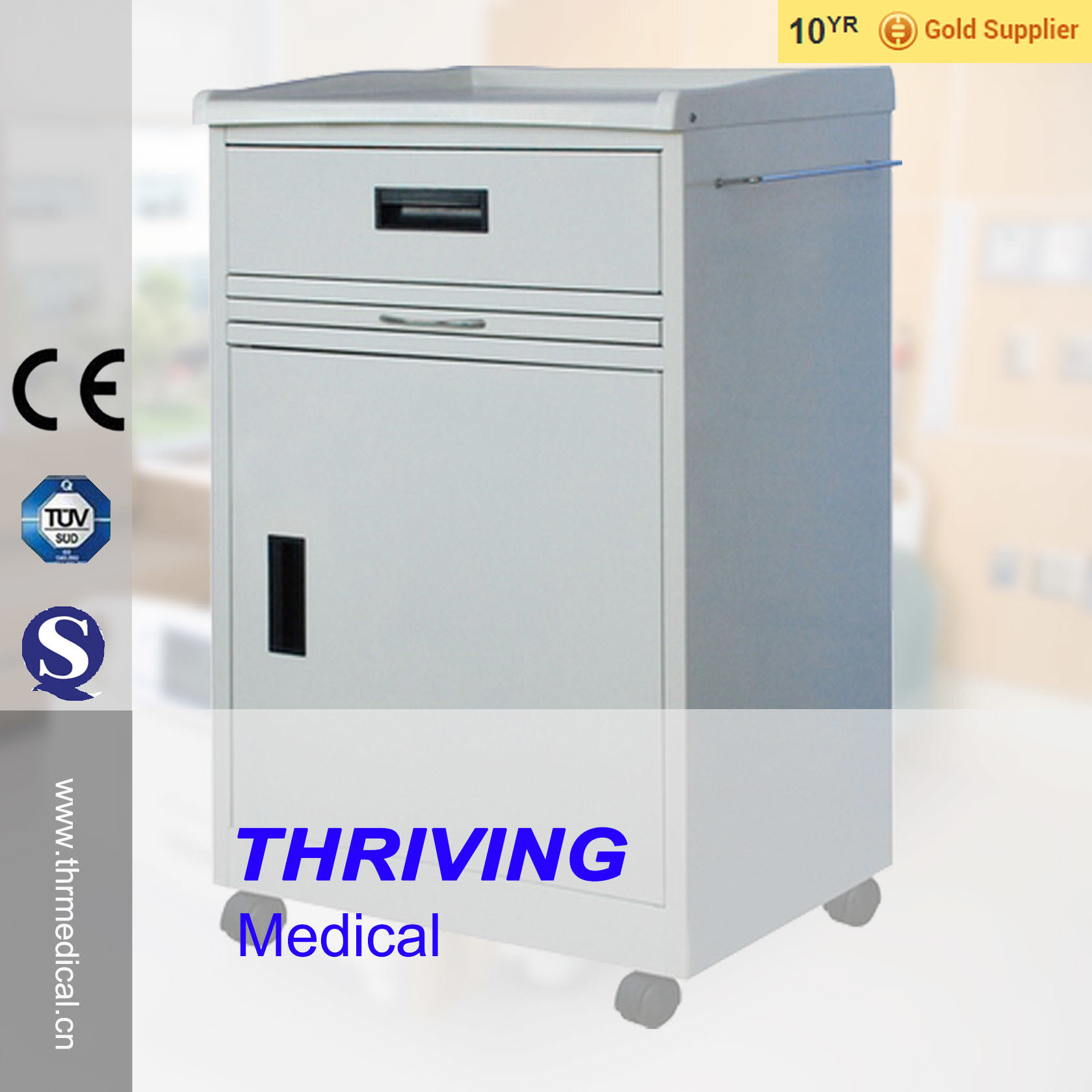 Thr-CB460 ABS Plastic Hospital Bed Side Cabinet