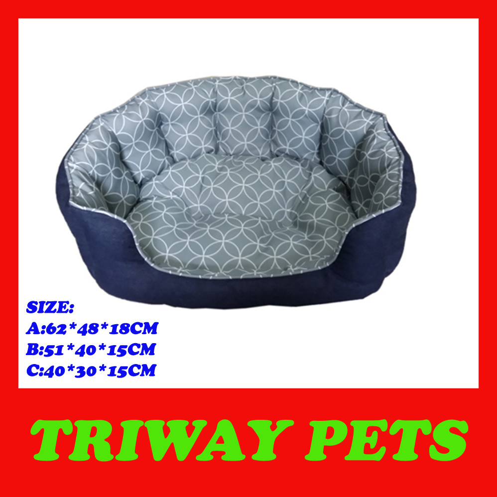 Deluxe Denim Printed Snuggle Dog Bed