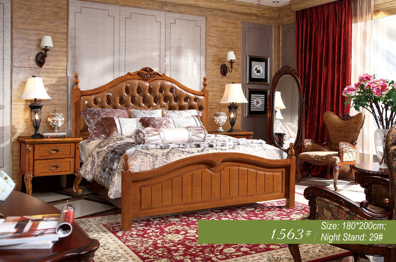 Ikea Bedroom Sets, America Bed, Wooden Bed (1563)