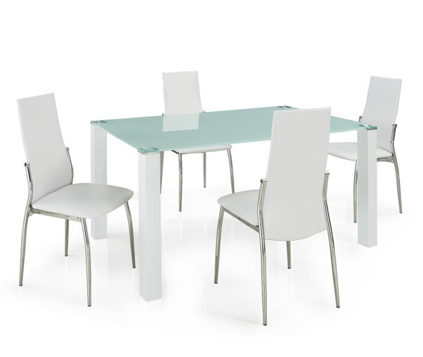 White Elegant Dining Table Set Kitchen Room Furniture