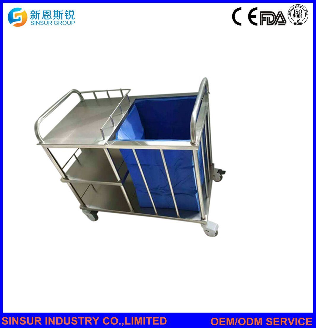 Hospital Instrument Stainless Steel Medical Treatment Nursing Trolley/Cart