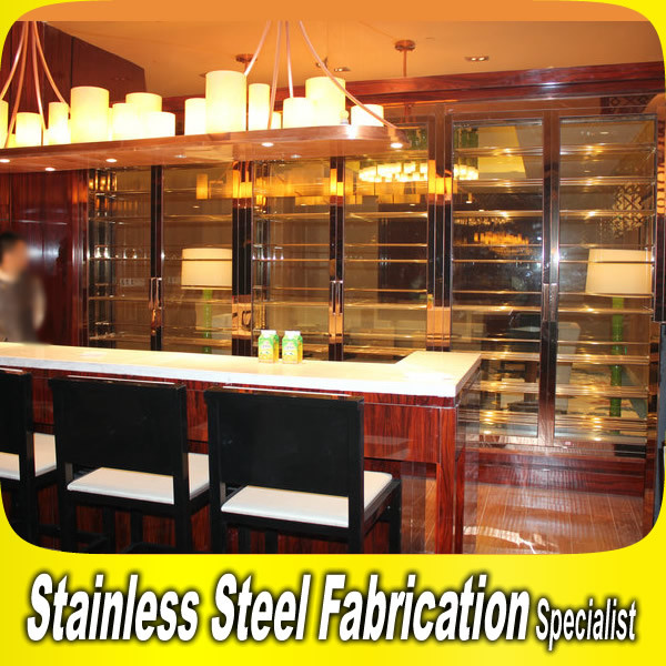 Modern Stainless Steel Bar Wine Cabinet for Hotel KTV Bar