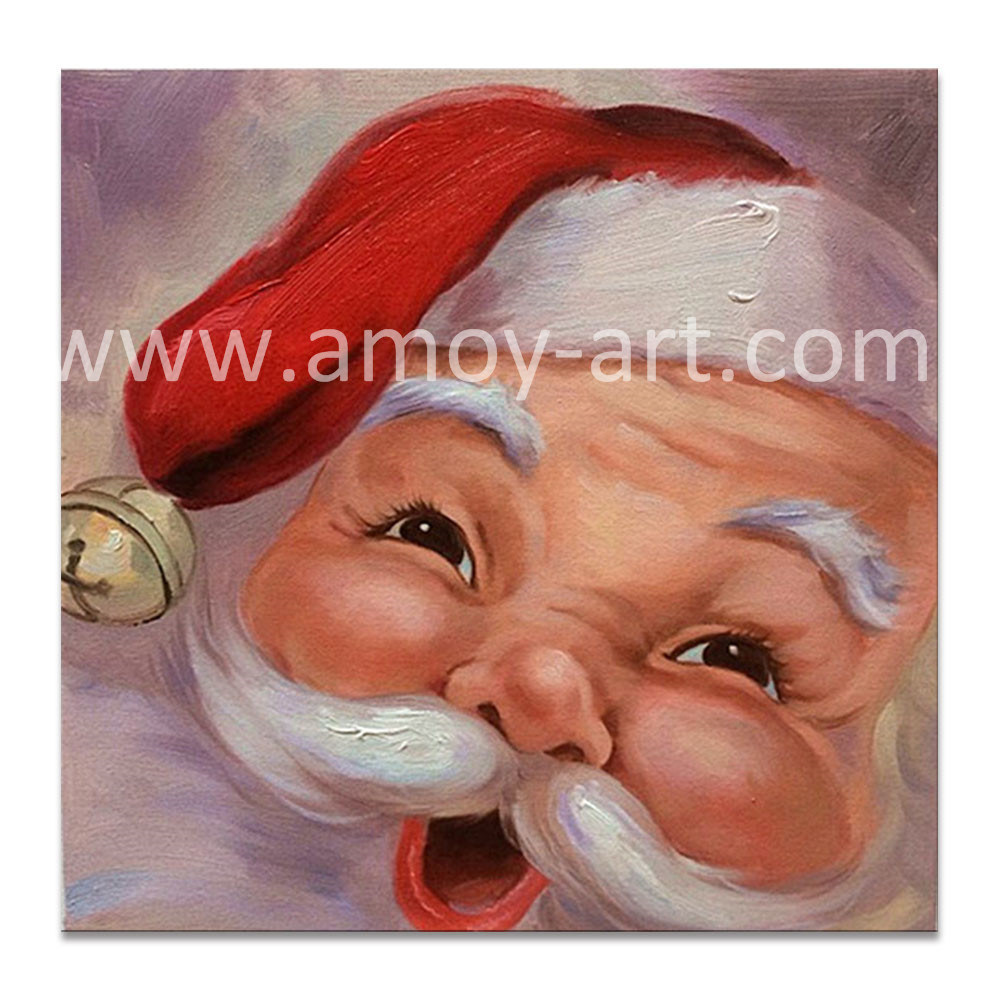 Baby Face Cute Santa Claus Oil Paintings for Christmas Decoration