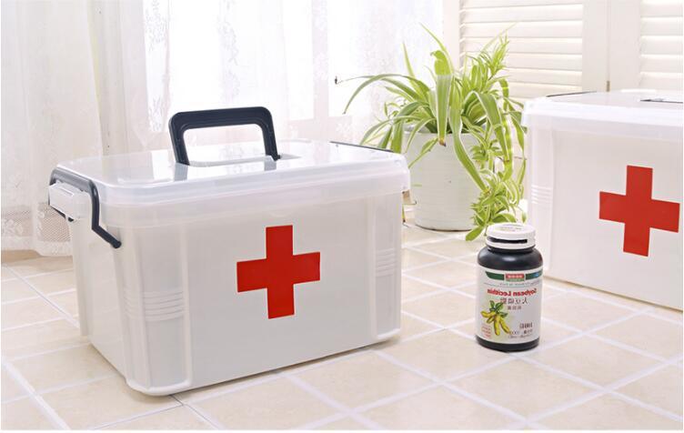 PP Material White Household Plastic Cabinet Medicine Box