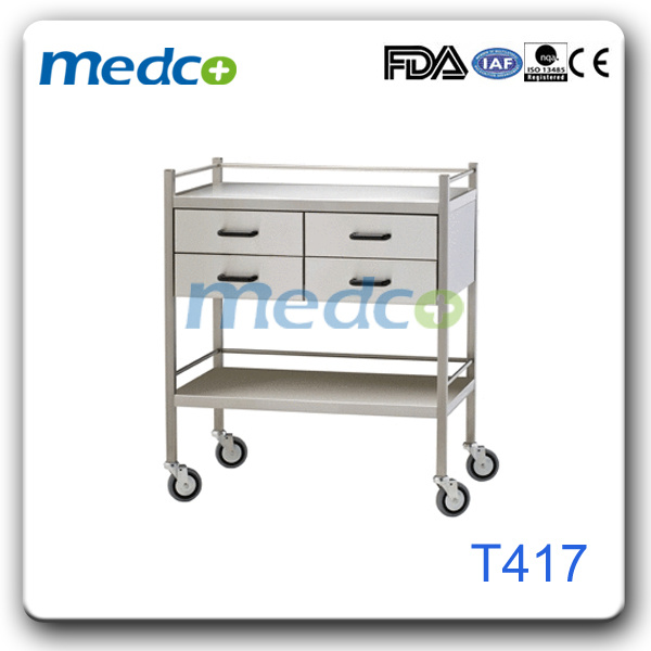 Hospital S. S Surgical Cart Medicine Equipment Trolley