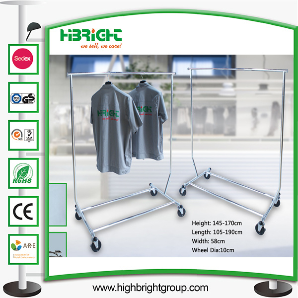 Adjustable Collapsible Chrome Garment Clothes Rack