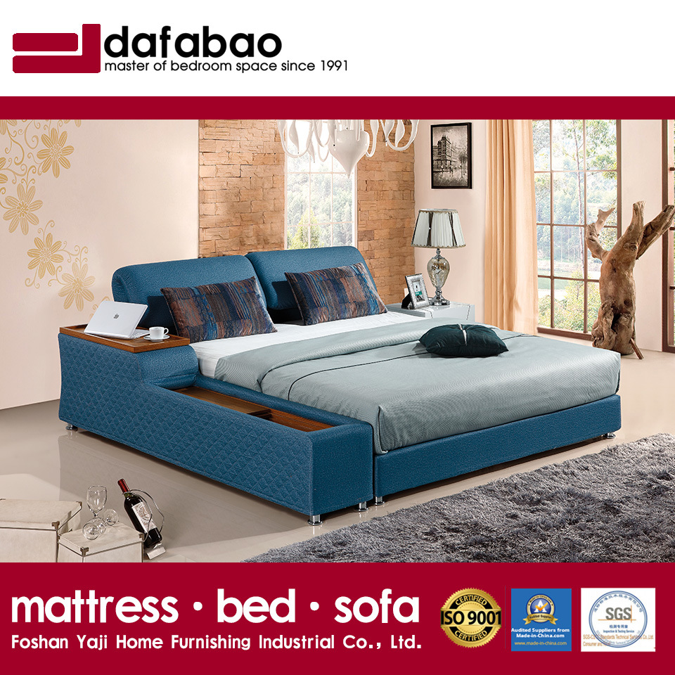 Blue Color Fabric Bed for Bedroom Use (FB8047A)