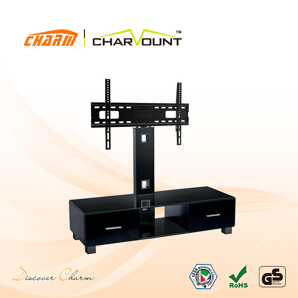 High Quality Tempered Glass MDF LCD Plasma TV Stand Has Drawers (CT-FTVS-N103WB)