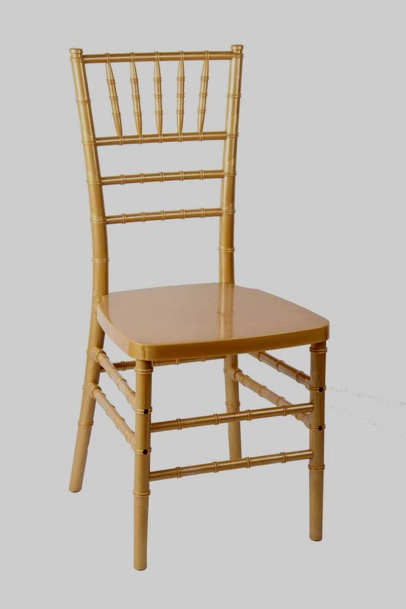 Gold Resin Plastic Wedding Banquet Rental Chiavari Chair