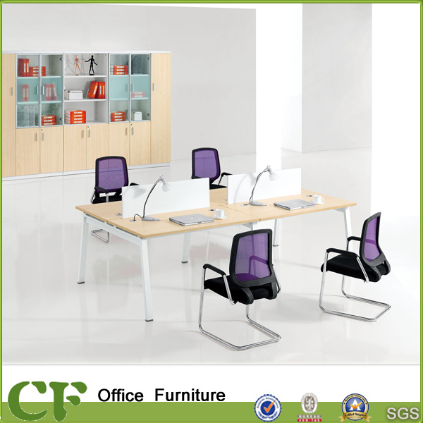 Office Furniture Wooden Table Modular Partition Workstation with Metal Legs