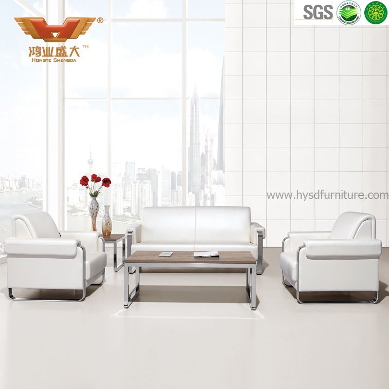 High Quality White Fashion Office Leather Sofa (1+1+3)