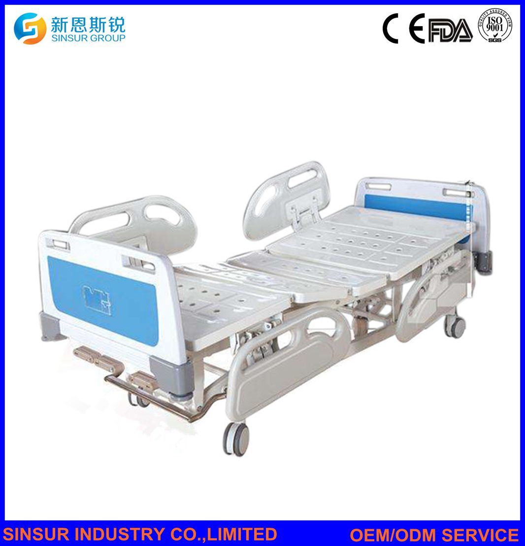 China Medical Furniture Manual Crank 3-Function Adjustable Patient Hospital Bed