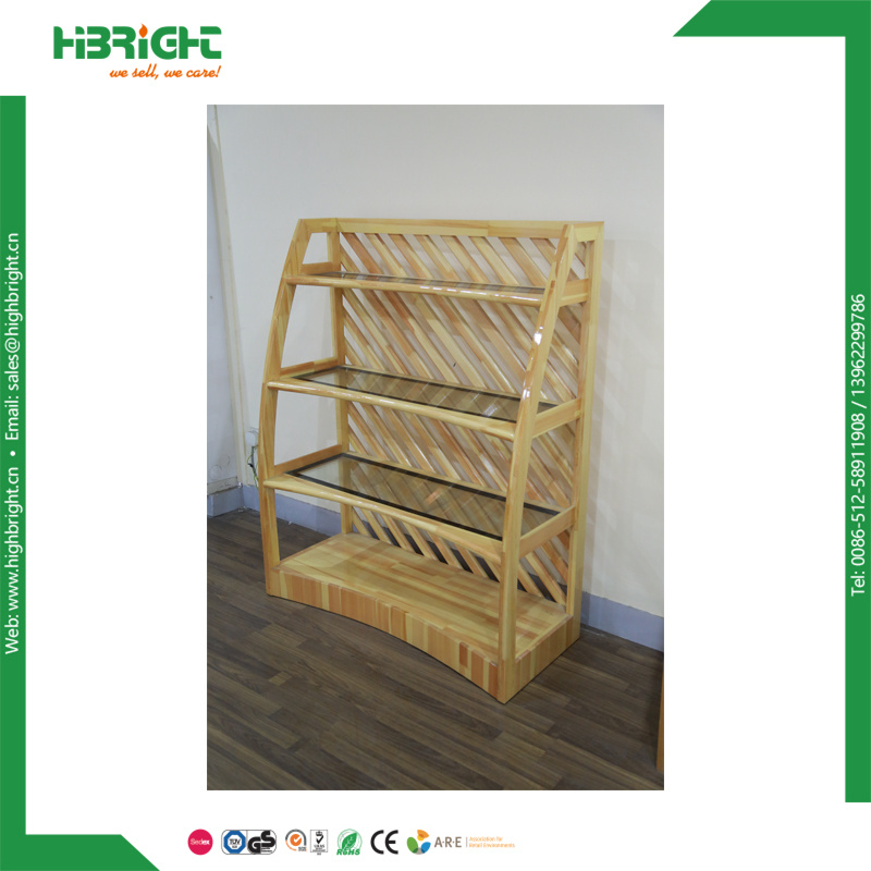 Luxury Design Supermarket Wooden Bread Rack Display