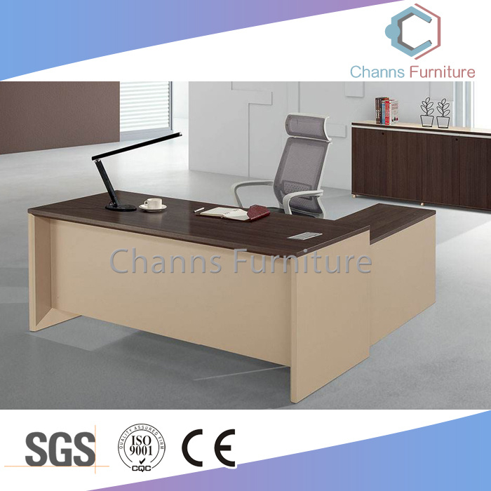 Popular L Shape Office Furniture Wooden Executive Table with Mobile Credenza (CAS-ED31430)