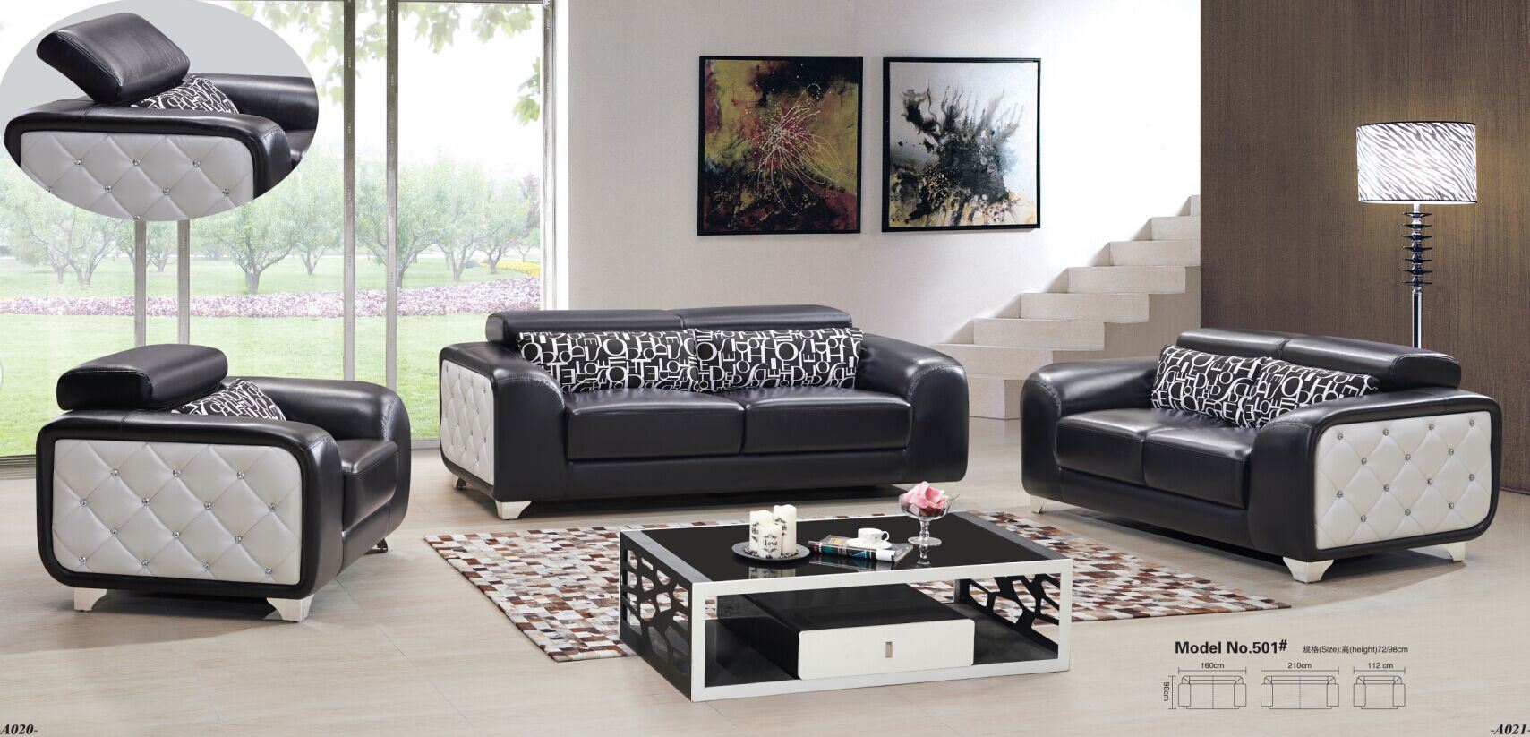 Sofa Set Leather Sofa (SL501#)