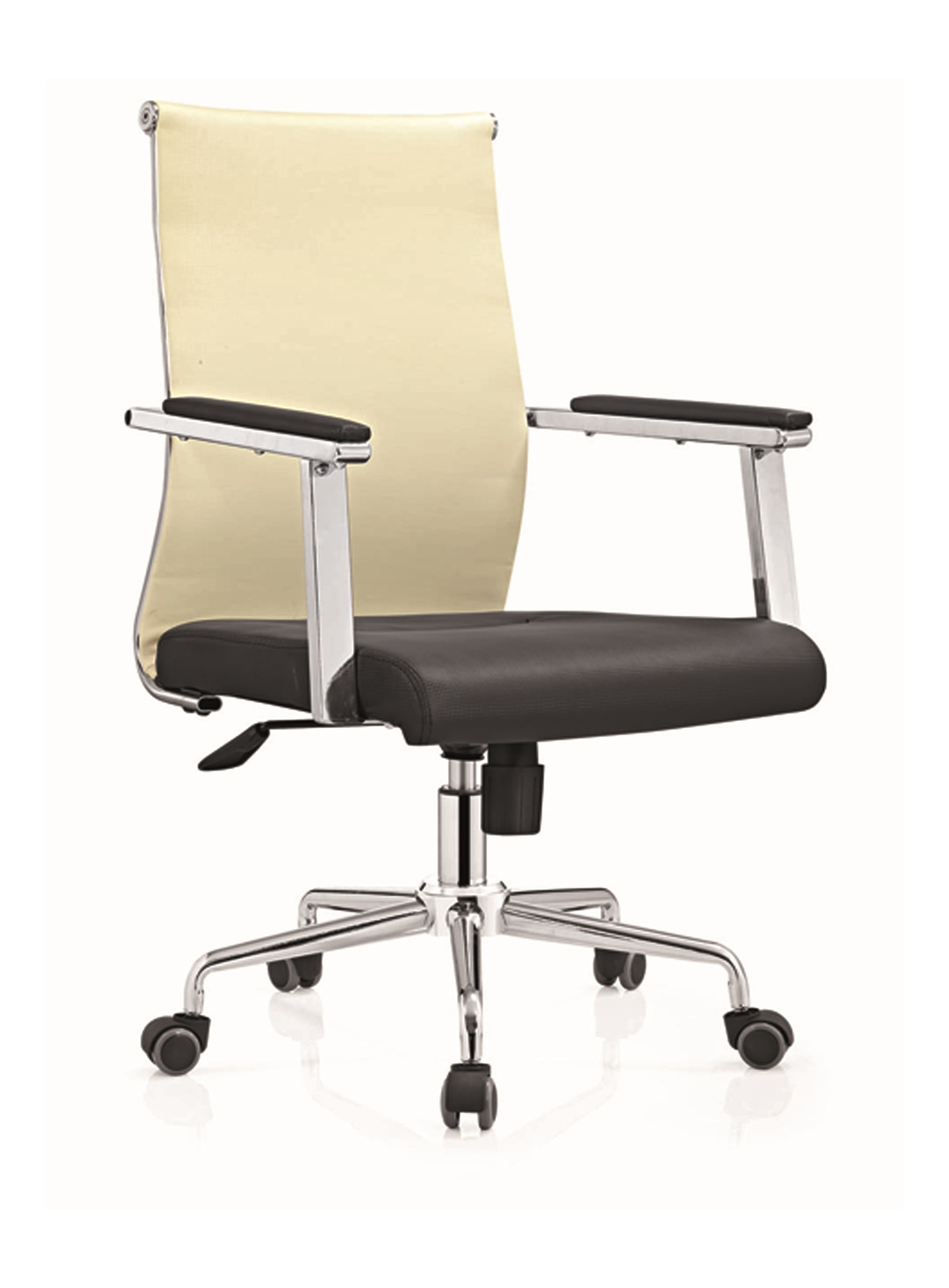 MID Back PU Swivel Executive Metal Glossy Manager Staff Chair