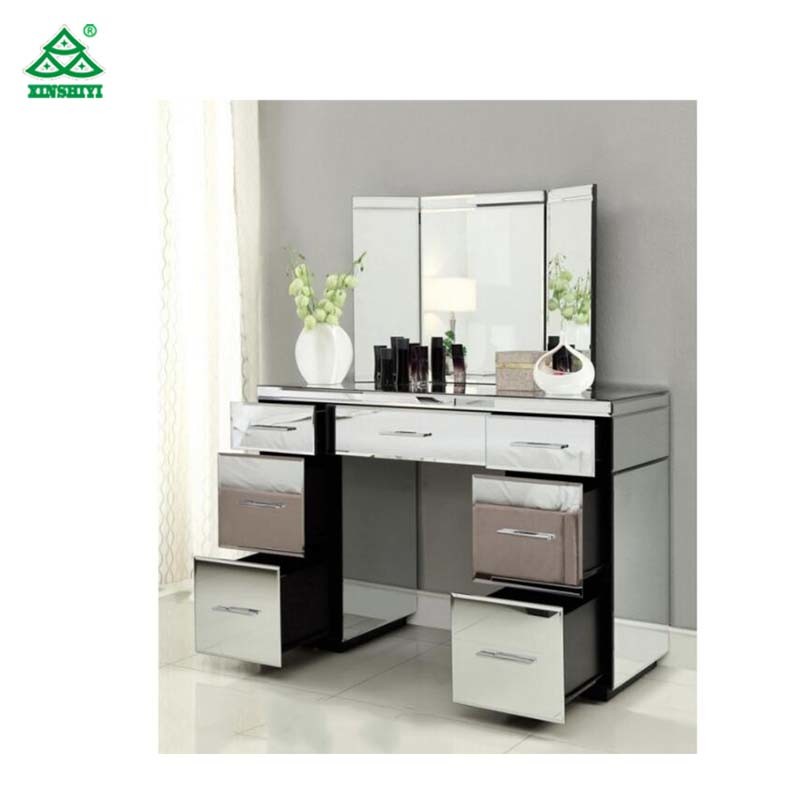 Luxury Bedroom Furniture Wood Material Dressing Table and Mirrors