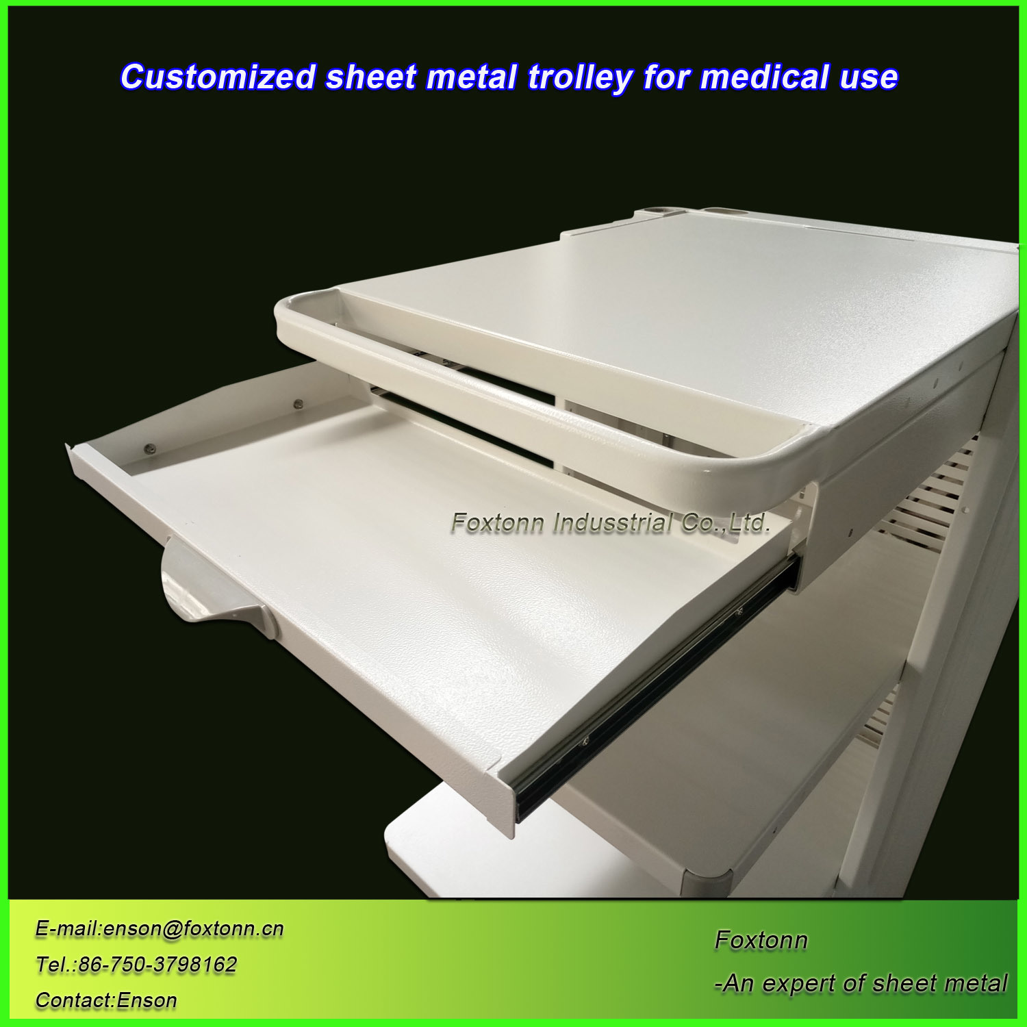 CNC Machining Sheet Metal Trolley Custom Hospital Cart