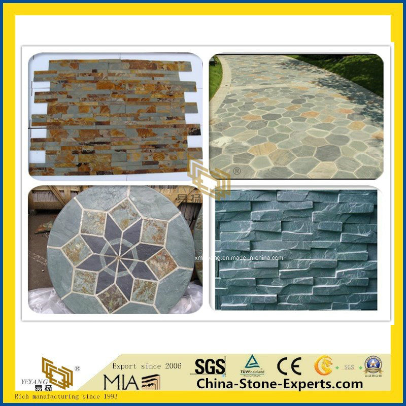 Natural Stone Culture Slate for Paving/Flooring/Wall/Cladding/ (Split/Honed/Polished/Flamed/Black/Grey/Blue/Red/Rusty/White/Green/Yellow/Pink/Beige/Brown)