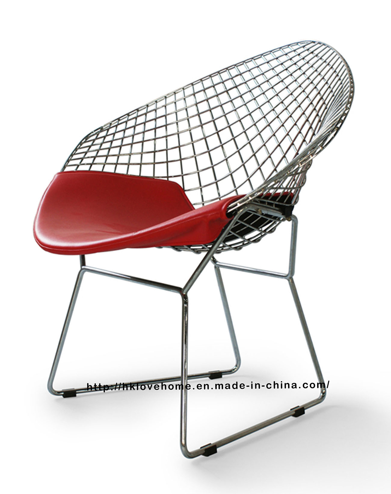 Modern Dining Restaurant Knock Down Metal Wire Diamond Chair