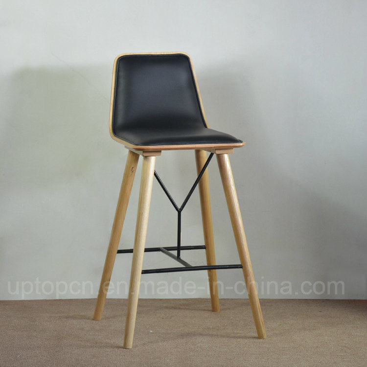 Leisure Style Solid Ashwood PU Leather Cushion High Bar Chair (SP-HBC251)