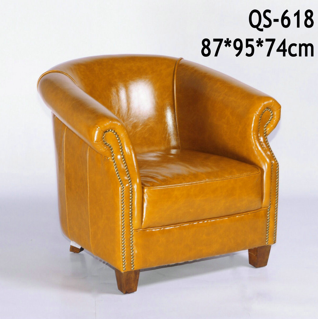 Brown High Quality Living Room Leather Sofa Chair (618)