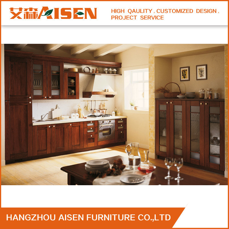 China Manufacturer Supply Classic Solid Wood Kitchen Cabinets