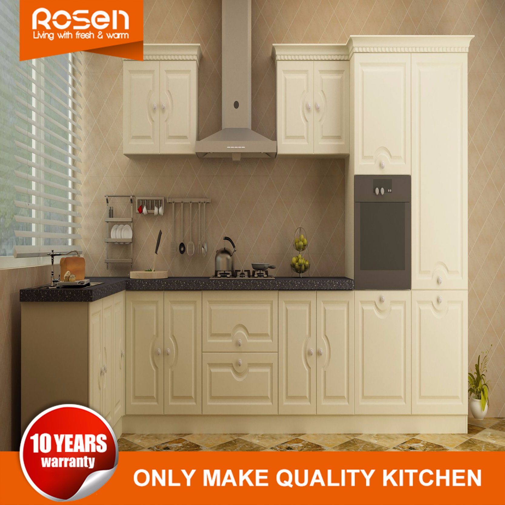 New Design China White Solid Wood Kitchen Cabinet