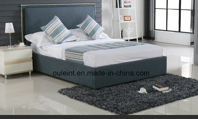 Morden Simple Double Fabric Bed (OL17175)