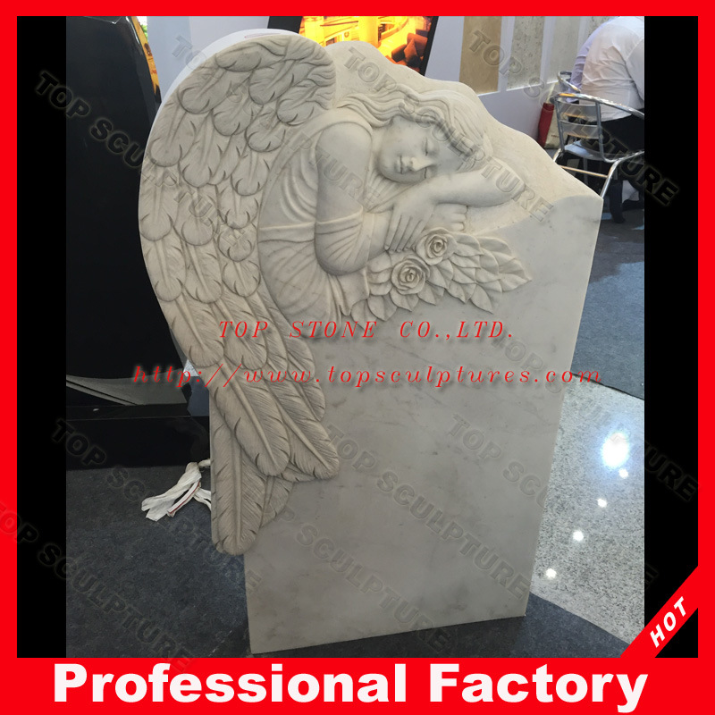 Carved Angel Monument Marble Headstone Tombstone