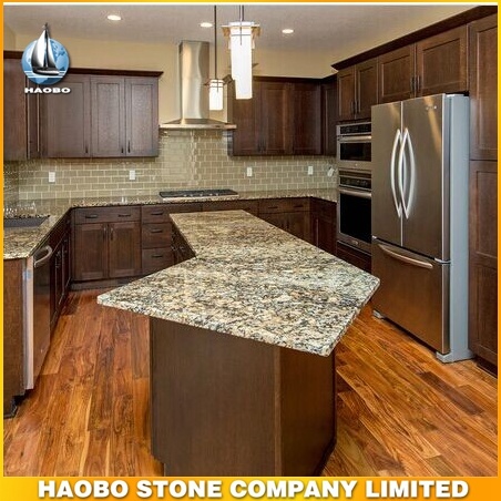 Natural Golden Granite Countertop Cabinet Display