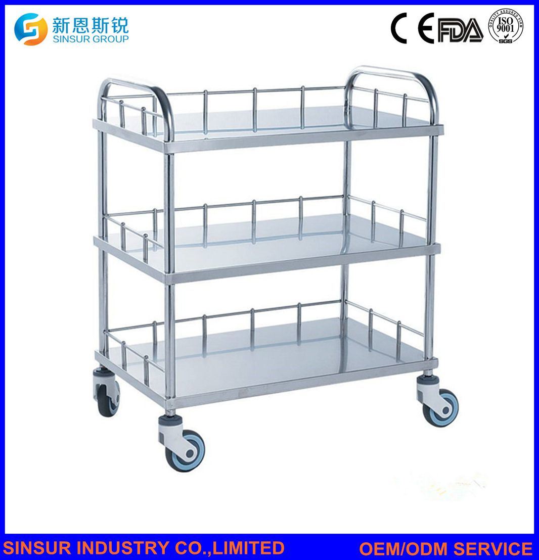 Hospital Furniture China Origin Multi-Function Stainless Steel Medical Appliance Trolley